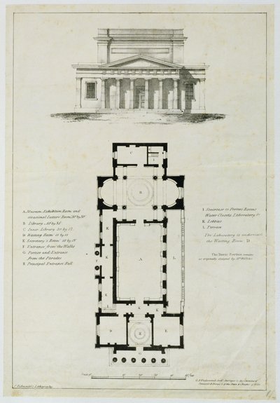 A fürdő alsóházi helyiségeinek alaprajza, Charles Hullmandel (1789-1850) metszetében alkotó: English School