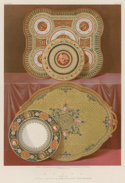 Csoport a koppenhágai Királyi Porcelánmanufaktúrából alkotó: English School