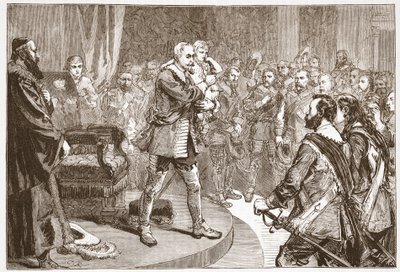 Gustavus Adolphus búcsúzik az Államoktól, illusztráció: James Aitken Wylie (1808-1890) A protestantizmus története című könyvéből, pub. 1878 alkotó: English School