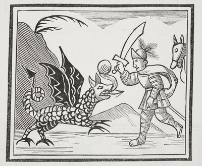 Guy and the Northumbrian Dragon, illusztráció a Chap-books of the Eighteenth Century-ből, John Ashton, pub. 1882 alkotó: English School