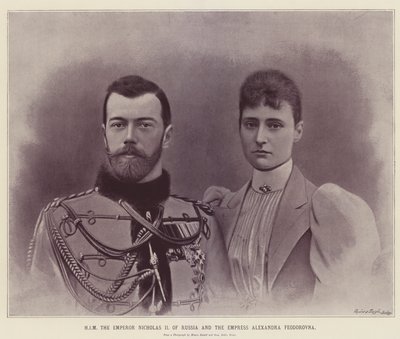 Ő II. Miklós orosz császár és Alekszandra Fjodorovna cárnő (színes litográfia) alkotó: English School