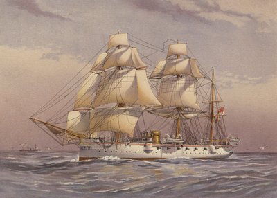 HMS Calliope, 3. osztályú cirkáló (színes litográfia) alkotó: English School