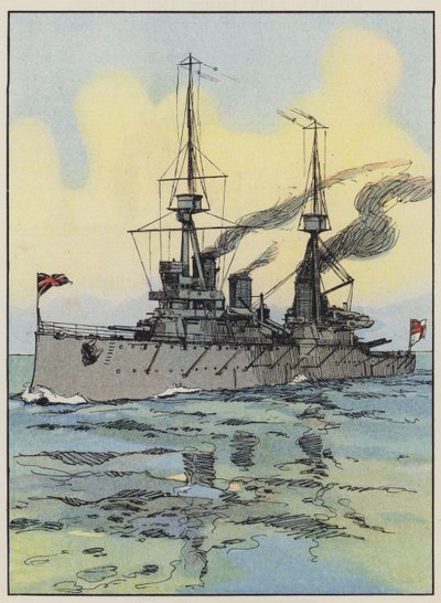 HMS Indomitable (színes litográfia) alkotó: English School