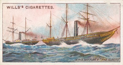 H.M.S. "Rattler" v "The Alecto" alkotó: English School