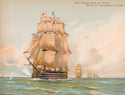 HMS győzelem a trafalgari csatában alkotó: English School