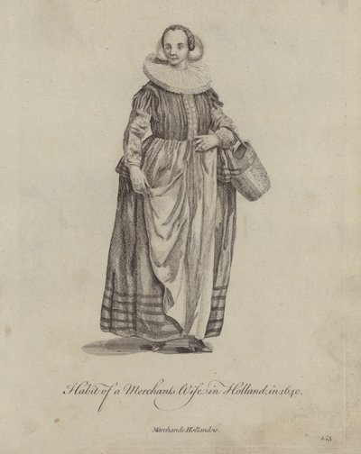 Egy kereskedőfeleség szokása Hollandiában 1640-ben alkotó: English School