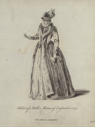 Egy nemes angol matróna szokásai 1577-ben (metszet) alkotó: English School