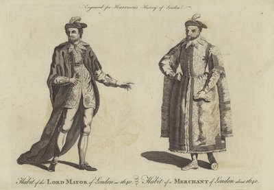 London polgármesterének szokása 1640-ben és egy londoni kereskedő szokása 1640-ben alkotó: English School