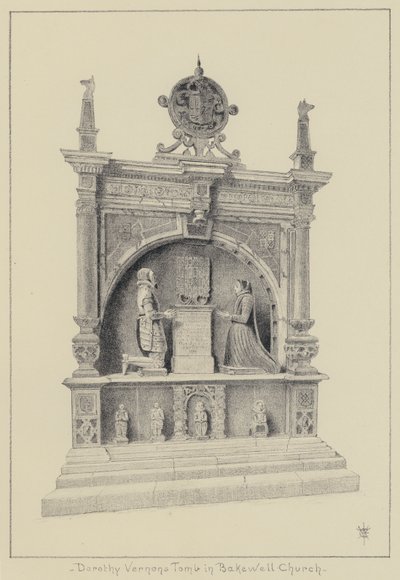 Haddon Hall, Dorothy Vernon sírja a Bakewell templomban (litho) alkotó: English School