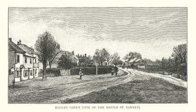 Hadley Green, a Barnet-i csata helyszíne (metszet) alkotó: English School
