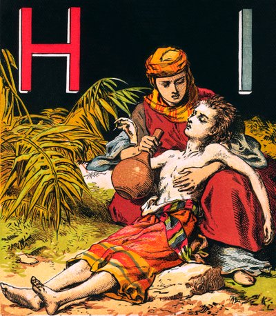 Hágár és Izmael (színes litográfia) alkotó: English School