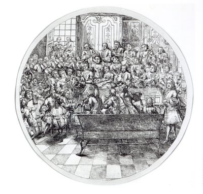 Händel oratóriumot vezényel, 1740 körül alkotó: English School