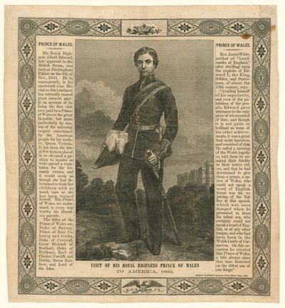 Zsebkendő a walesi herceg amerikai utazásának emlékére, 1860 alkotó: English School