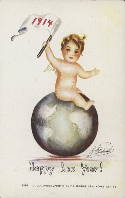 Boldog új évet kártya, 1914 alkotó: English School