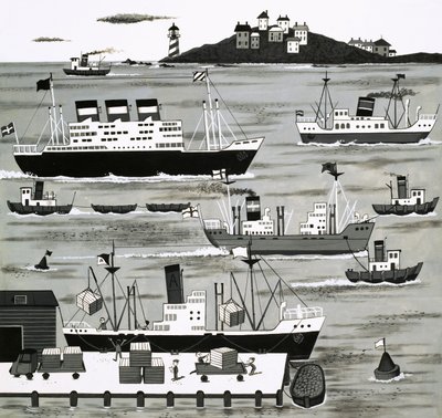 Kikötői jelenet alkotó: English School