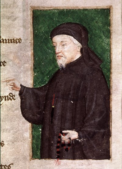 Harl 4866 f.88 Chaucer portréja, Thomas Hoccleve (1368-1426 körül) „A hercegek ezrede” című verséből (vellum) alkotó: English School