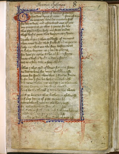 Harley 2392, f.1 Troilus and Criseyde, Geoffrey Chaucer (vellum) alkotó: English School