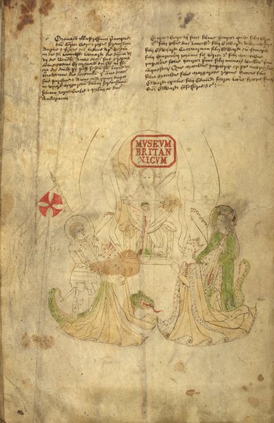 Harley 318, f.8v VI. Henrik, angol király és felesége, Anjou Margit, illusztráció a "Királyok története és genealógiája...Anglia" című könyvéből (vellum) alkotó: English School