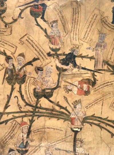 Harley 7353. IV. Henrik (1367-1413) kivágja a családfát alkotó: English School