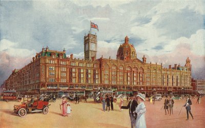 Harrods, amely bemutatja a Koronázási tornyot, amelyet V. György király megkoronázásának emlékére építenek alkotó: English School