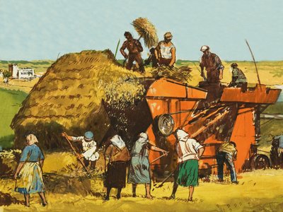 Búza betakarítása alkotó: English School