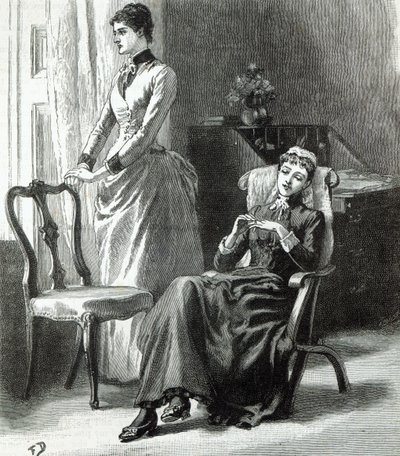 "Harry adott neked egy gyűrűt, amit Letty kért hirtelen", XXV. fejezet: Letitia a bejátszásai, Severan dédnagymamától, Leslie Keithtől, megjelent a "Leisure Hour"-ban, 1888 alkotó: English School