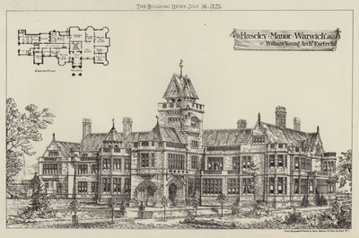 Haseley Manor, Warwick (metszet) alkotó: English School