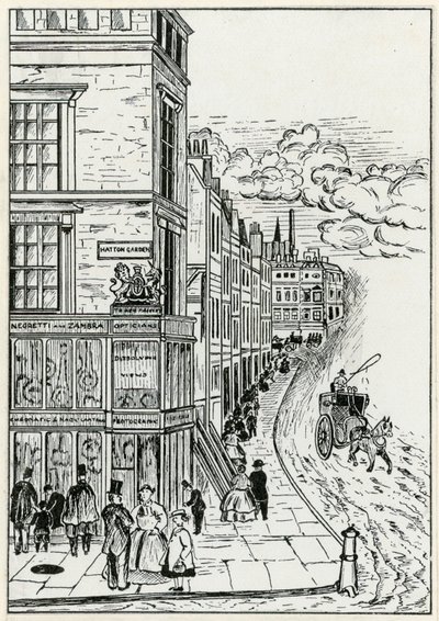 Hatton Garden és Holborn, 1866 alkotó: English School