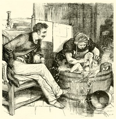 Fürdőzés (metszet) alkotó: English School