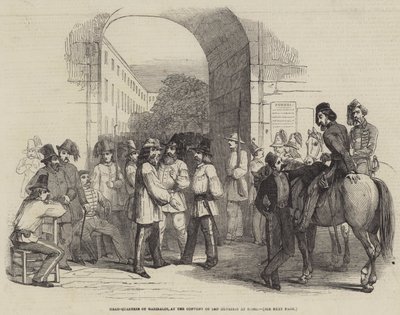 Garibaldi főhadiszállása, a római San Silvestri kolostorban (metszet) alkotó: English School