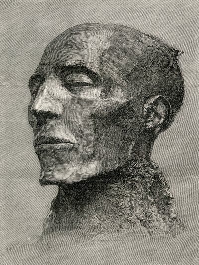 Menmaatre Seti I múmiájának feje, más néven Sethos I, az ókori Egyiptom fáraója, a Világok lakóiból, G.T. Bettany, megjelent 1888 alkotó: English School