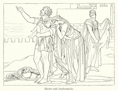 Hector és Andromache (litho) alkotó: English School