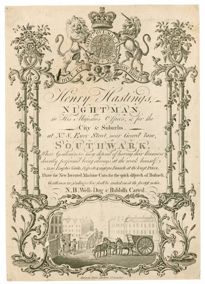 Henry Hastings, Nightman, kereskedelmi kártya alkotó: English School