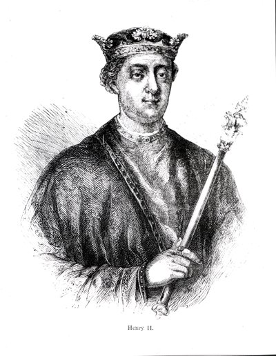 II. Henrik (1133-89) (metszet) (bundw fotó) alkotó: English School