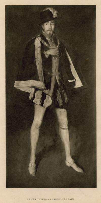 Henry Irving, színész, Spanyolország Fülöp szerepében alkotó: English School