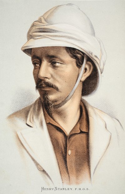 Henry Stanley FRGS, Illustration aus der Bildausgabe des Lebens und der Entdeckungen von David Livingstone von J. Ewing Richie, veröffentlicht von A. Fullarton & Co., 1876 von English School