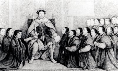 VIII. Henrik a borbélysebészek oklevelét adományozta alkotó: English School