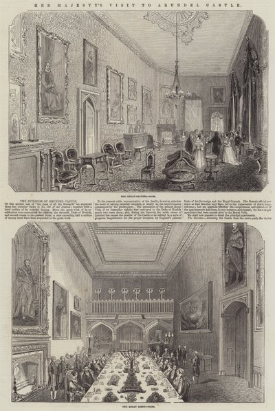 Őfelsége látogatása az Arundel kastélyban (metszet) alkotó: English School
