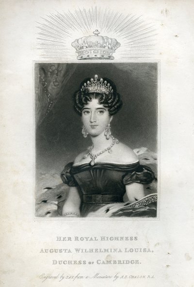 Ihre Königliche Hoheit Augusta Wilhelmina Louisa, Herzogin von Cambridge, 1830 von English School