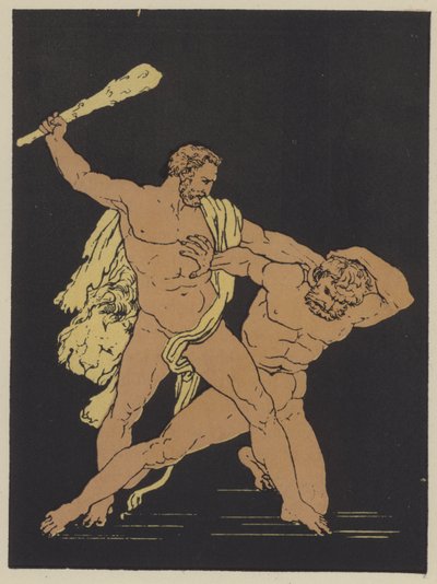 Hercules és Cacus (színes litográfia) alkotó: English School