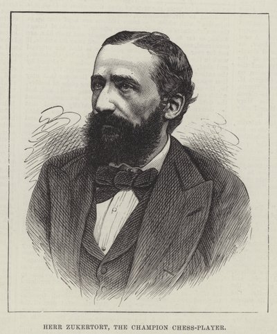 Herr Zukertort, a bajnok sakkozó (metszet) alkotó: English School