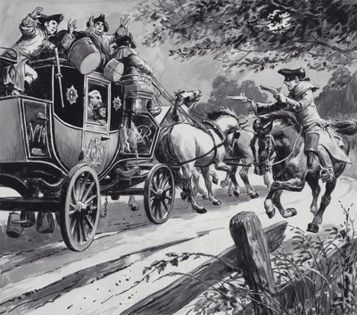 Highwayman (gouache papíron) alkotó: English School