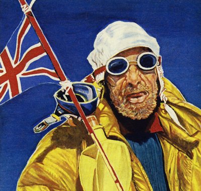 Hillary és Tenzing elérte az Everest és az Union Jack bolygó csúcsát alkotó: English School