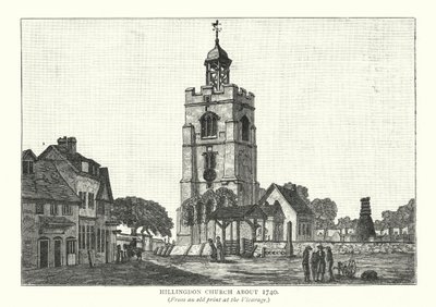 Hillingdon templom 1740 körül (metszet) alkotó: English School