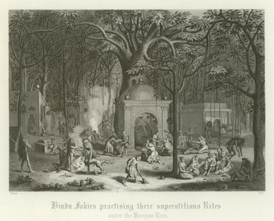 Babonás rítusukat gyakorló hindu fakírok alkotó: English School