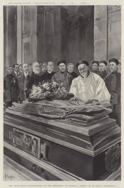 Őexcellenciája Li-Hung-Chang Gordon tábornok emlékművénél a Szent Pál-székesegyházban (litho) alkotó: English School