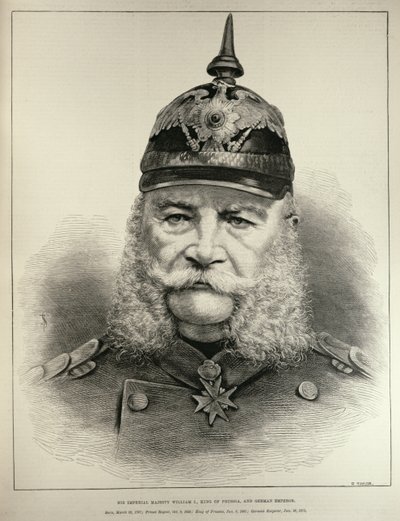 I. Vilmos császári felsége (1797-1888), Poroszország királya és német császár, a „The Illustrated London News”-ból, R. Taylor metszete, 1887. március 19. alkotó: English School