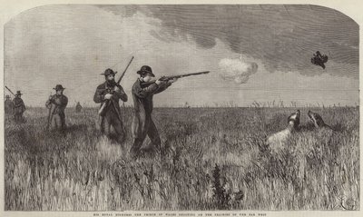 Ő Királyi Fensége, a walesi herceg lövöldözés a távol-nyugat prérin alkotó: English School