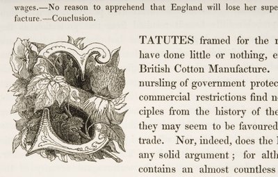 Történelmi kezdetű S, a brit pamutgyártásról szóló könyvből alkotó: English School