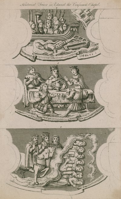 Történelmi fríz a Hitvallók Edward kápolnájában alkotó: English School